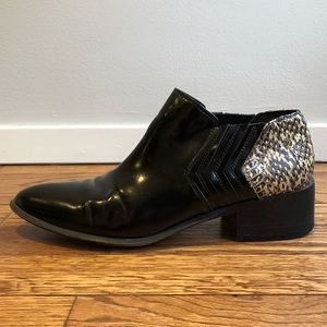 Dolce Vita snakeskin & box slip-on leather booties